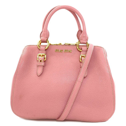 Miu Miu Madras 2-Way Handbag Leather