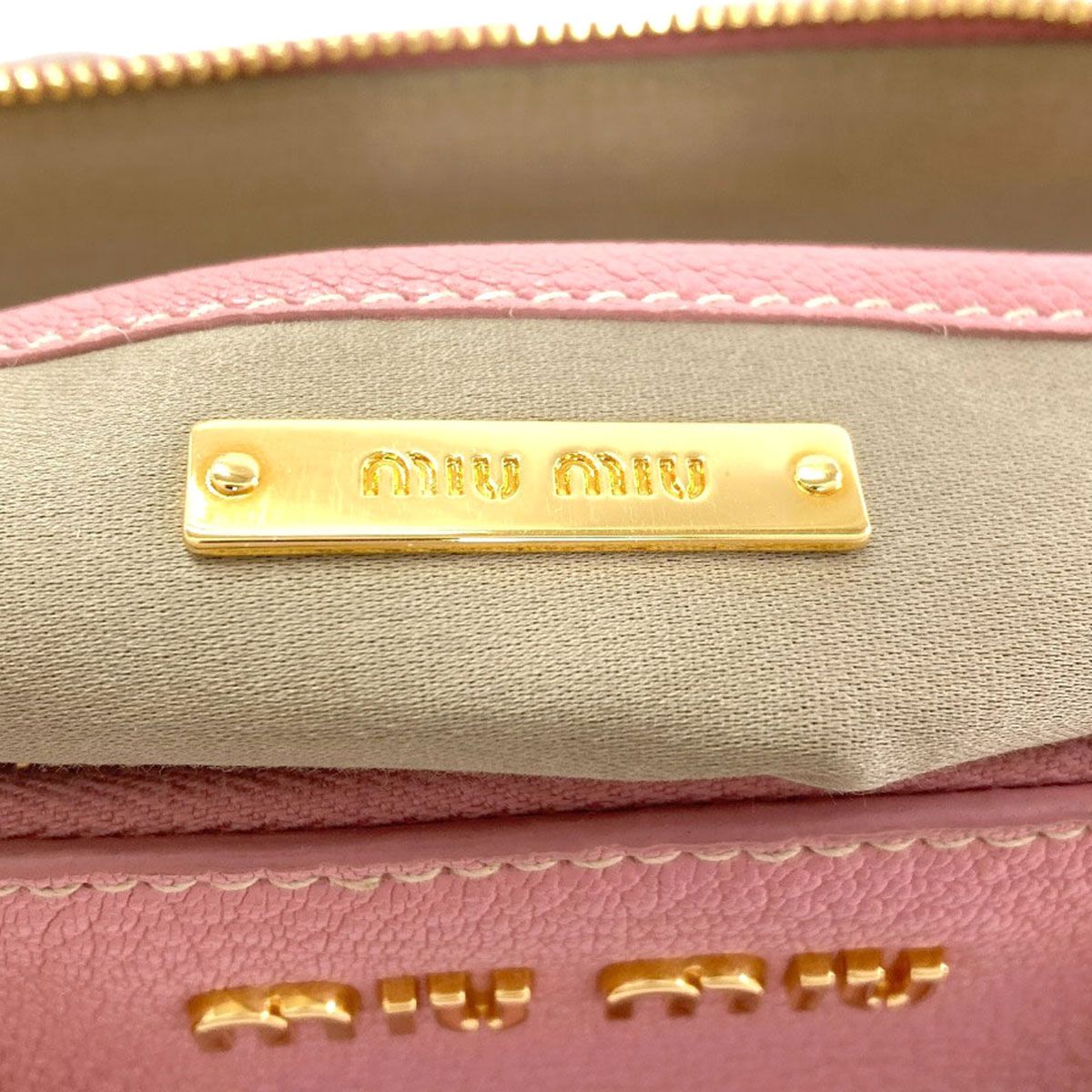 Miu Miu Madras 2-Way Handbag Leather — view 6