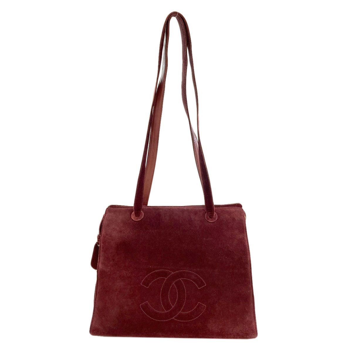 Chanel CC Logo Gold Tote Suede