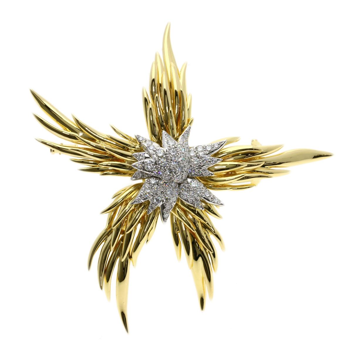 Tiffany & Co Jean Schlumberger Diamond Brooch 18k Yellow Gold