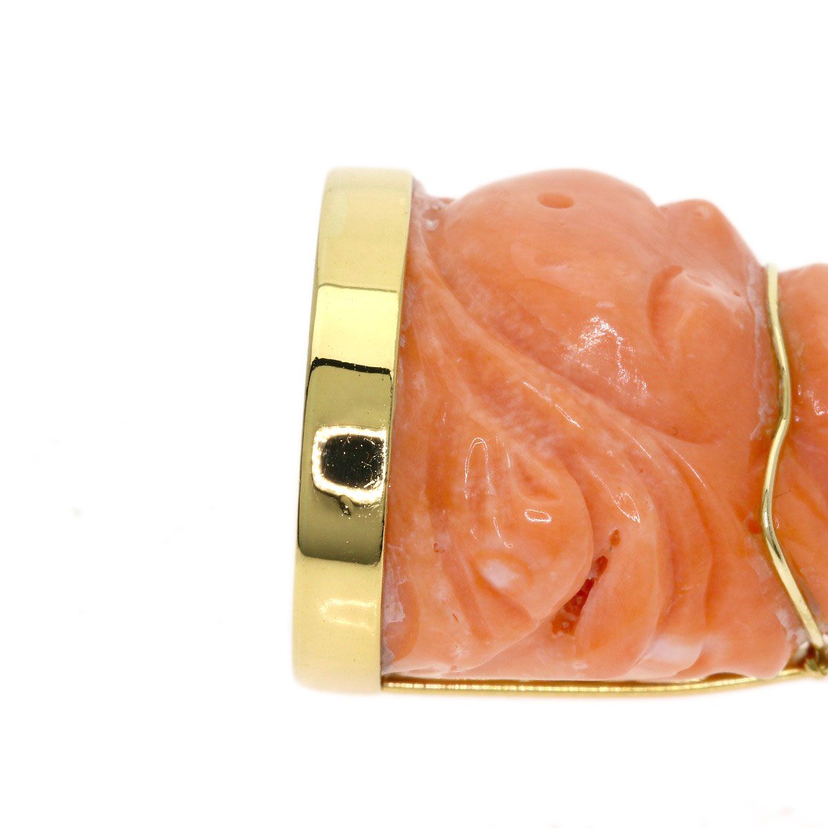 Cartier Lucky God Coral Pendant Top 18k Yellow Gold — view 4