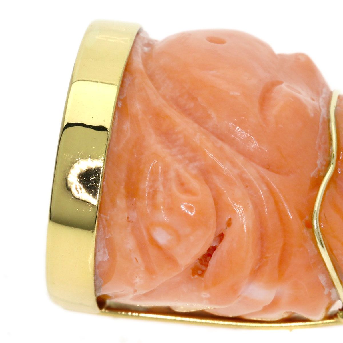 Cartier Lucky God Coral Pendant Top 18k Yellow Gold — view 6
