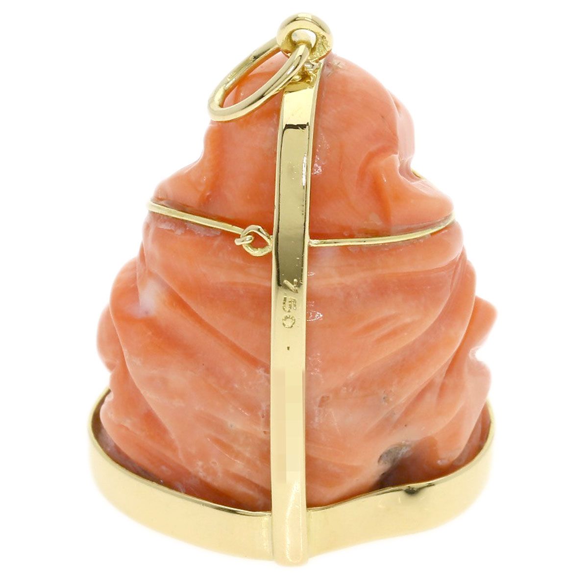 Cartier Lucky God Coral Pendant Top 18k Yellow Gold — view 2