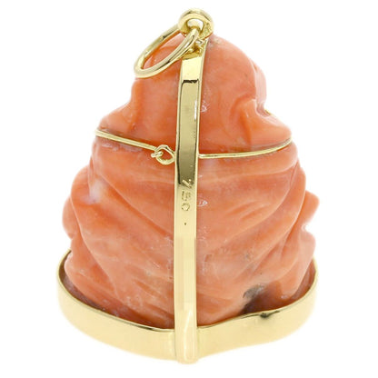 Cartier Lucky God Coral Pendant Top 18k Yellow Gold — view 2