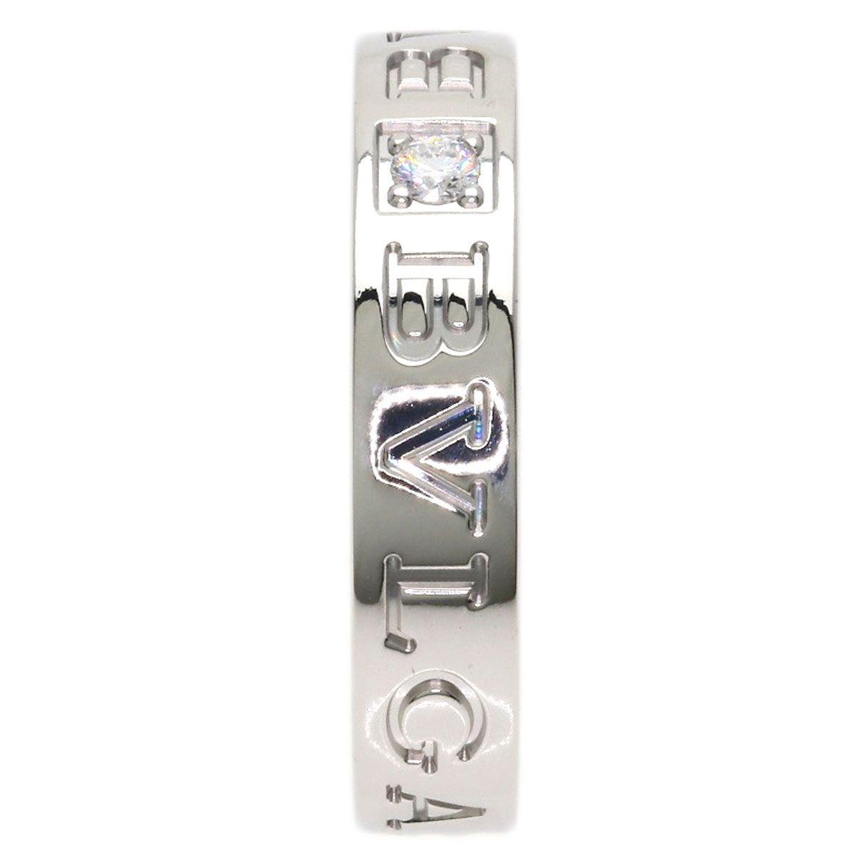 Bvlgari Double Logo Diamond Ring 18k White Gold — view 3