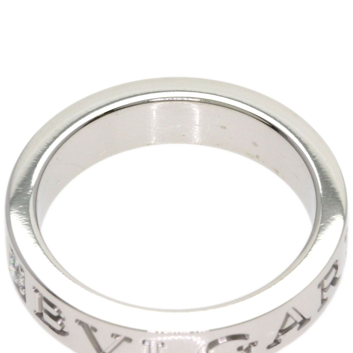 Bvlgari Double Logo Diamond Ring 18k White Gold — view 7