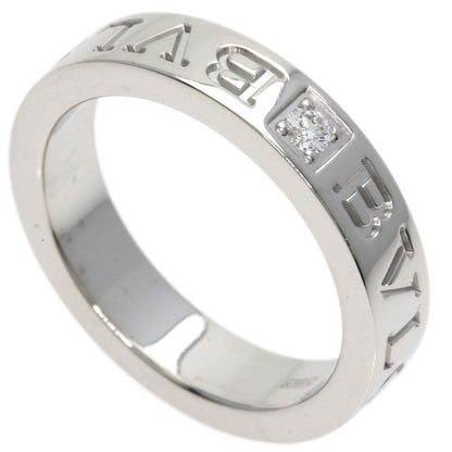 Bvlgari Double Logo Diamond Ring 18k White Gold
