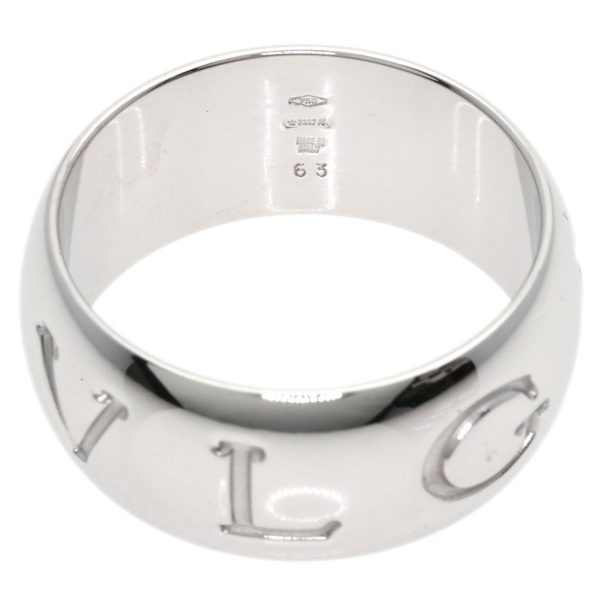 Bvlgari Mono Logo 63 Ring 18k White Gold