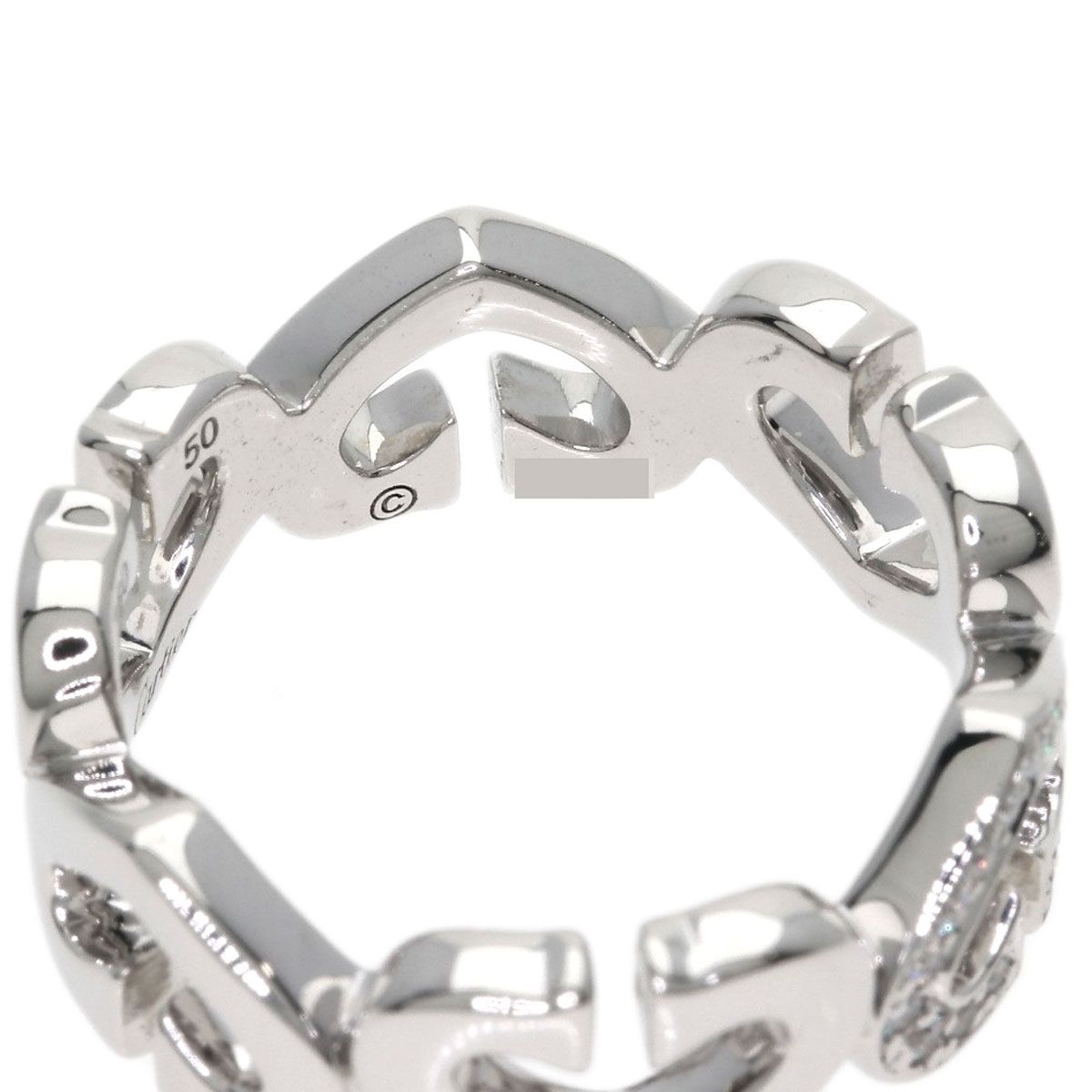 Cartier C Heart Diamond 50 Ring 18k White Gold — view 5