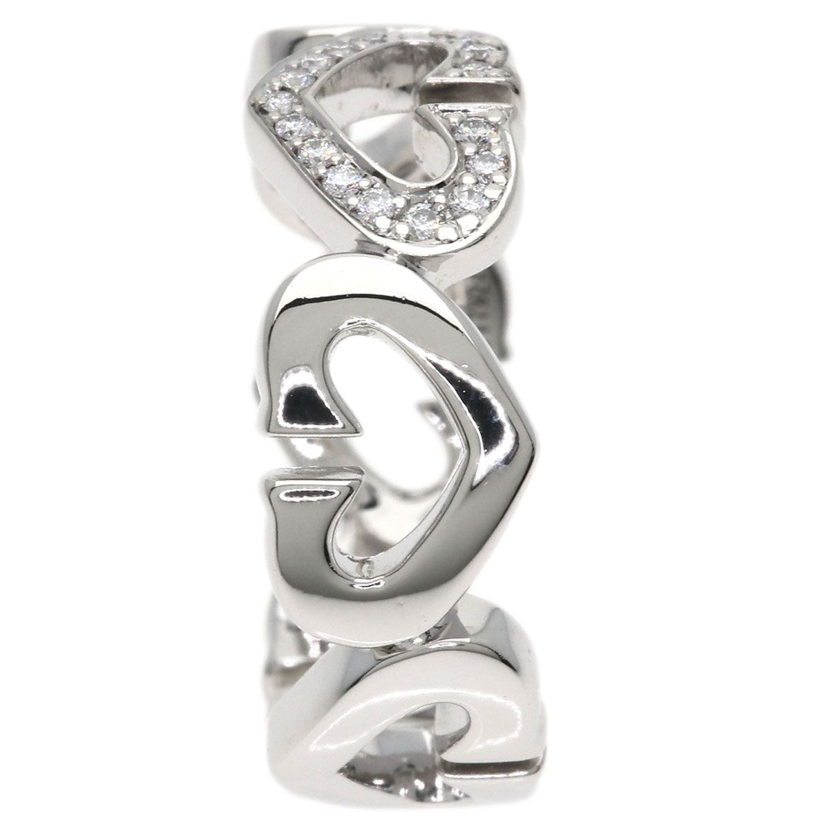 Cartier C Heart Diamond 50 Ring 18k White Gold — view 3