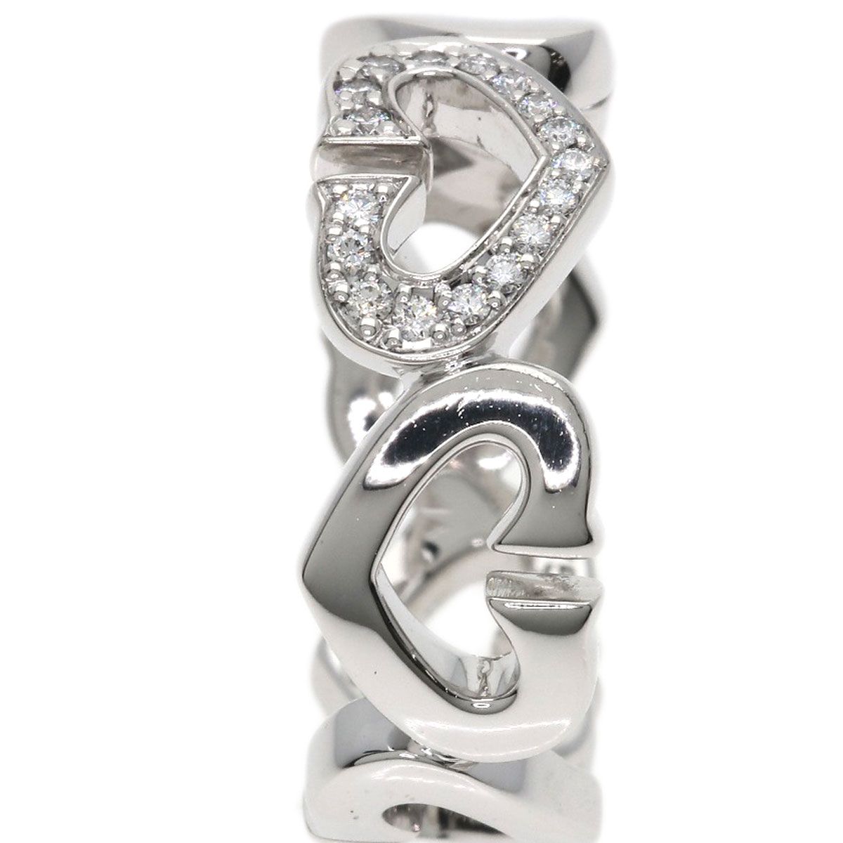 Cartier C Heart Diamond 50 Ring 18k White Gold — view 8