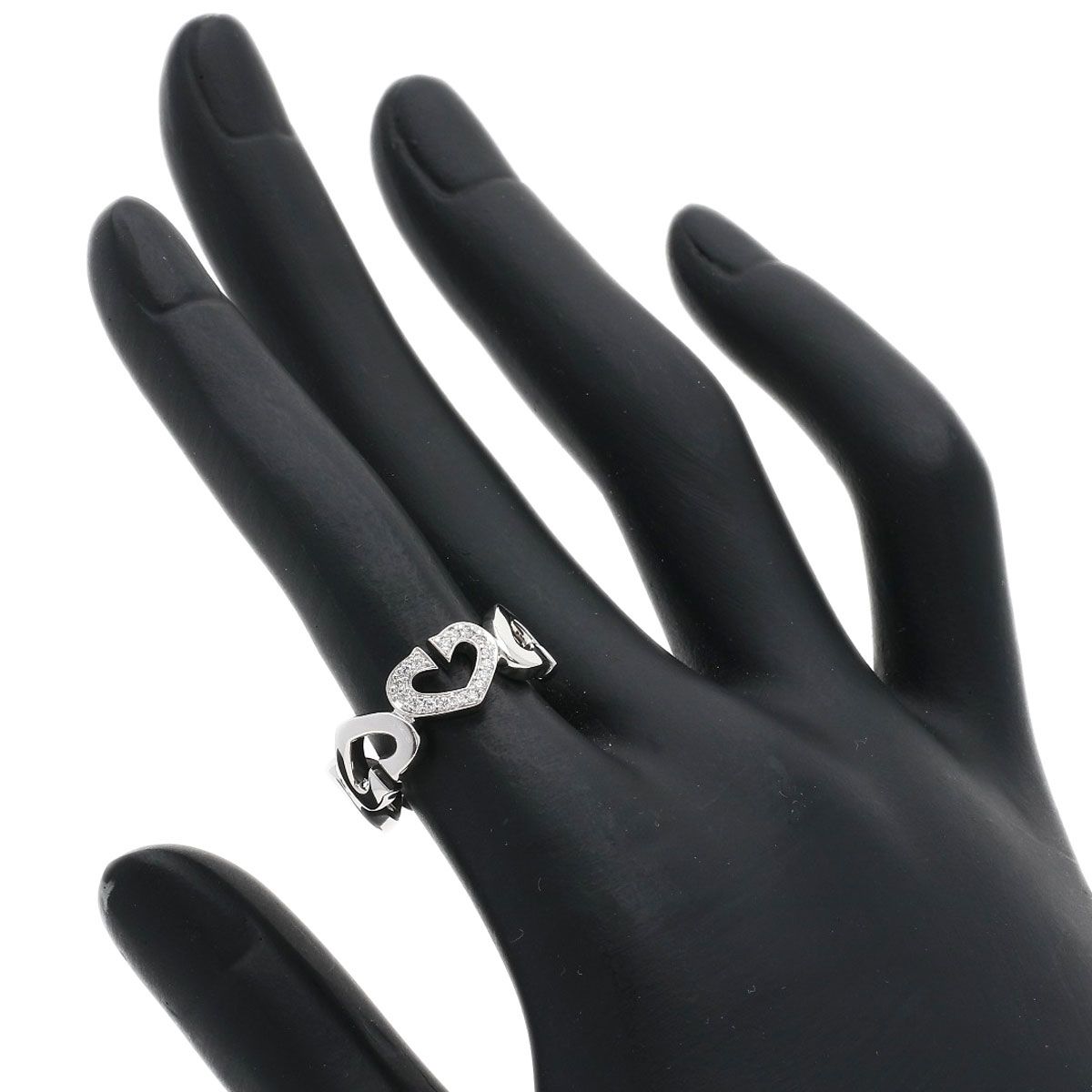 Cartier C Heart Diamond 50 Ring 18k White Gold — view 6