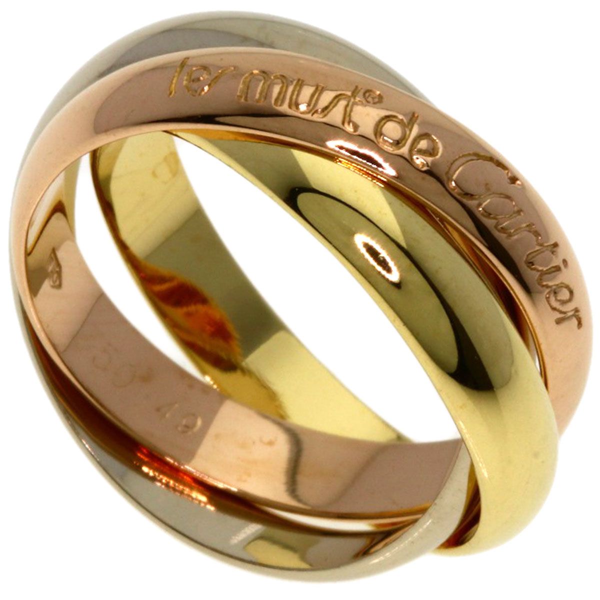 Cartier Trinity 49 Ring 18k Yellow Gold 18k White Pink