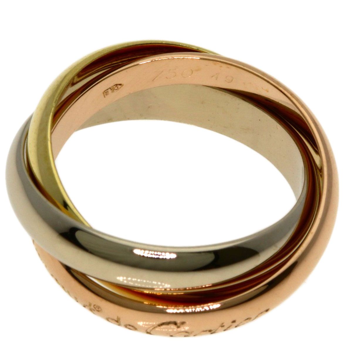 Cartier Trinity 49 Ring 18k Yellow Gold 18k White Pink — view 3