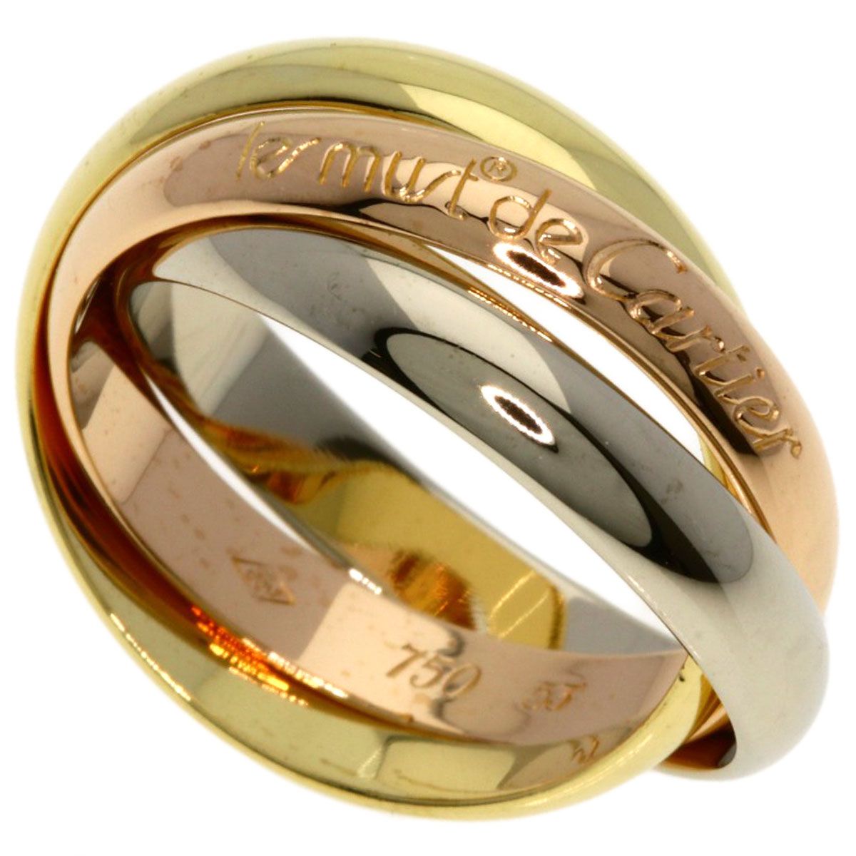 Cartier Trinity 53 Ring 18k Yellow Gold 18k White Pink