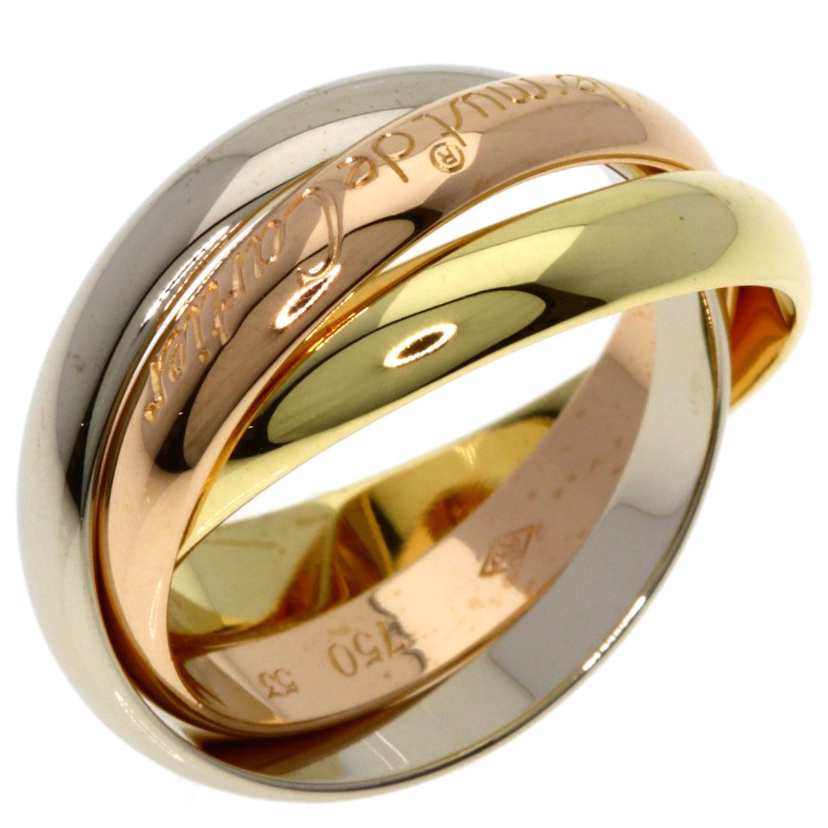 Cartier Trinity 53 Ring 18k Yellow Gold 18k White Pink — view 2