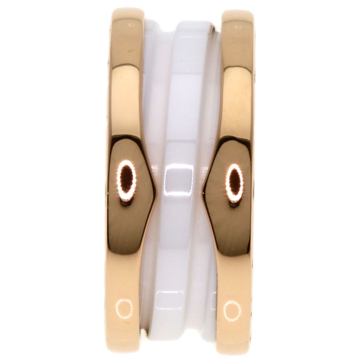 Bvlgari B-zero One Band White Ceramic 45 Ring 18k Pink Gold — view 3