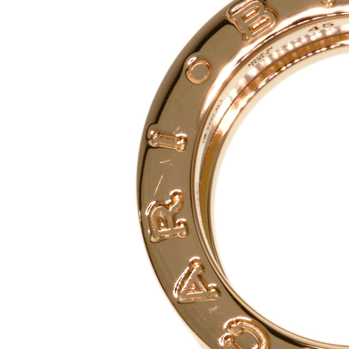 Bvlgari B-zero One Band White Ceramic 45 Ring 18k Pink Gold — view 7