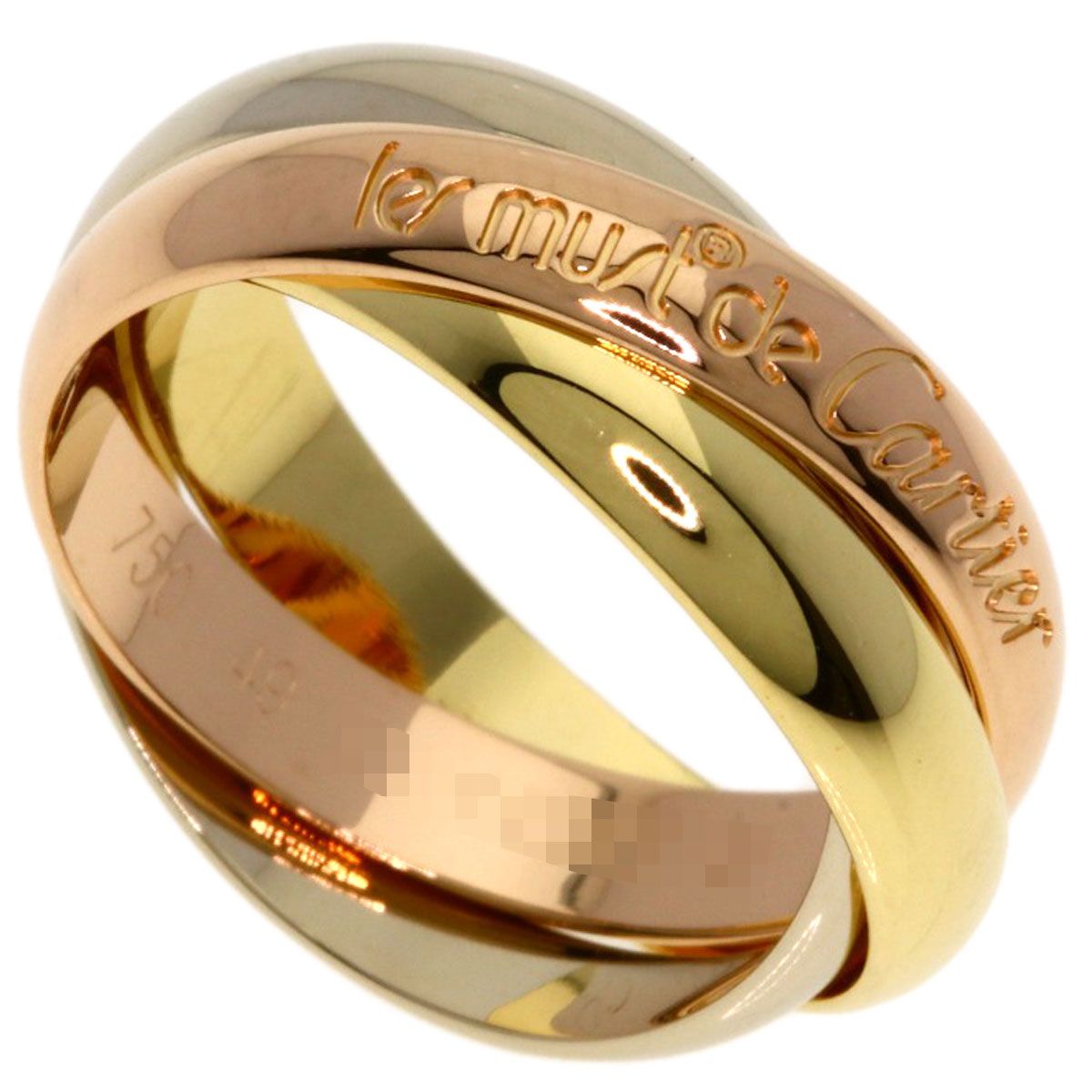 Cartier Trinity 49 Ring 18k Yellow Gold 18k White Pink