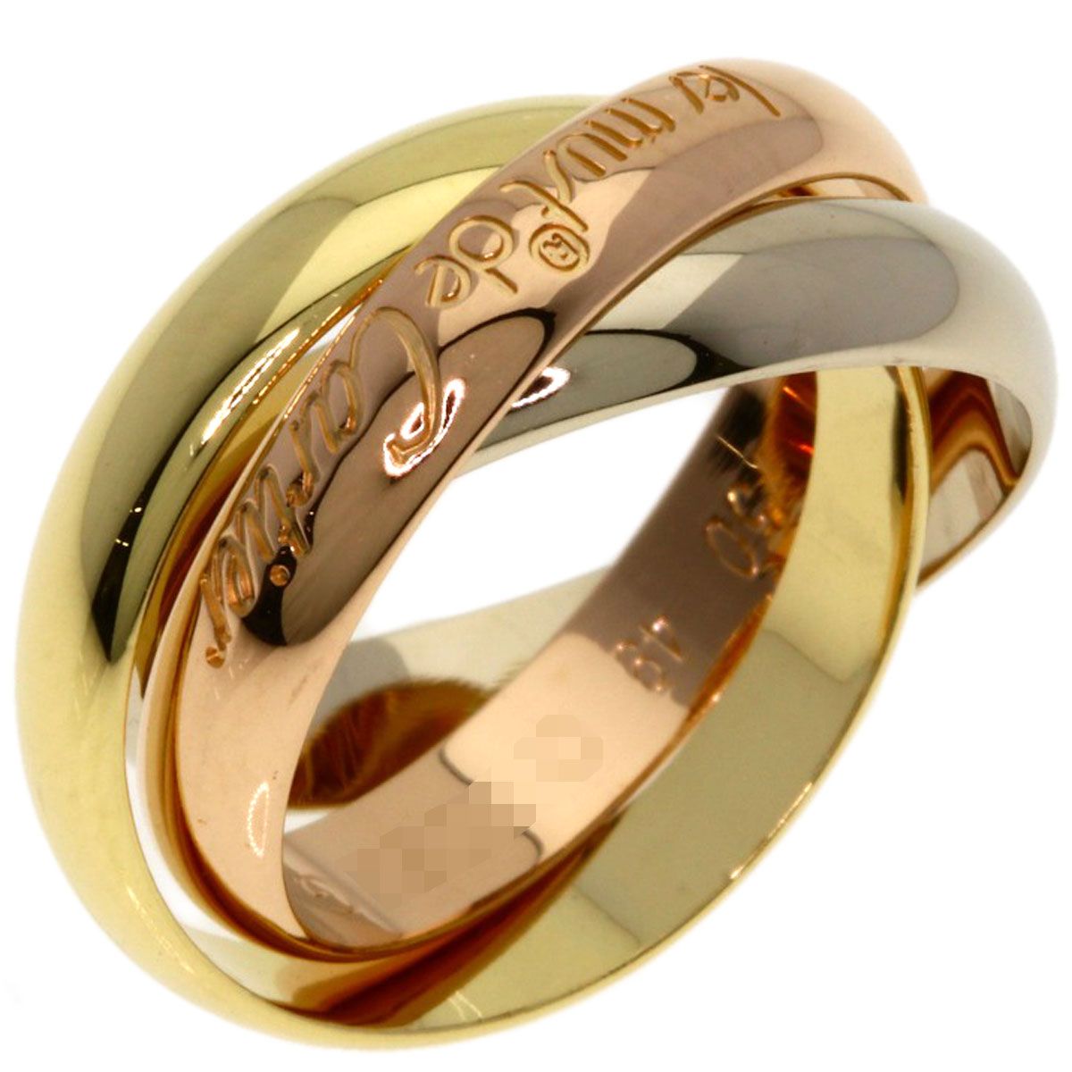 Cartier Trinity 49 Ring 18k Yellow Gold 18k White Pink — view 2