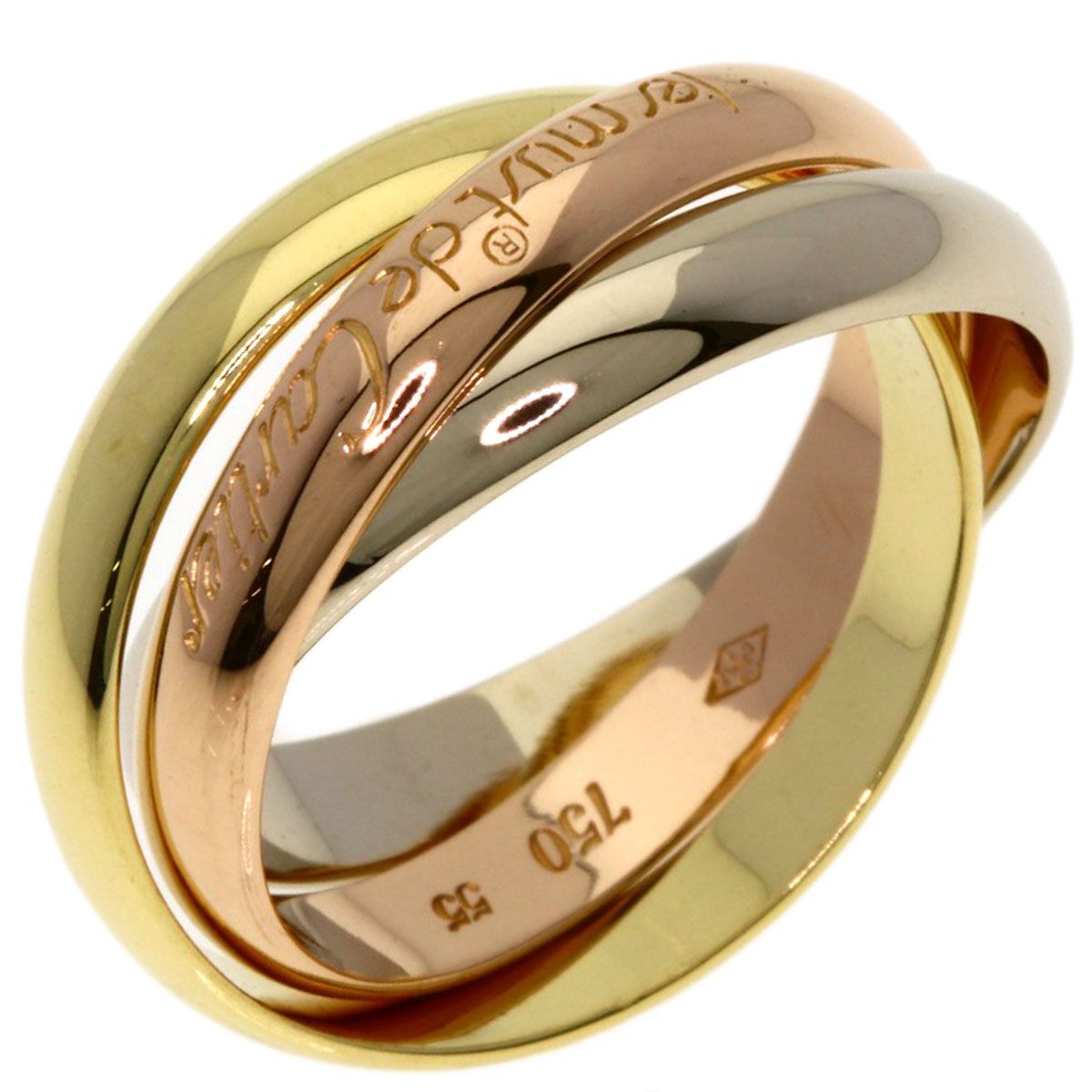 Cartier Trinity 55 Ring 18k Yellow Gold 18k White Pink — view 2