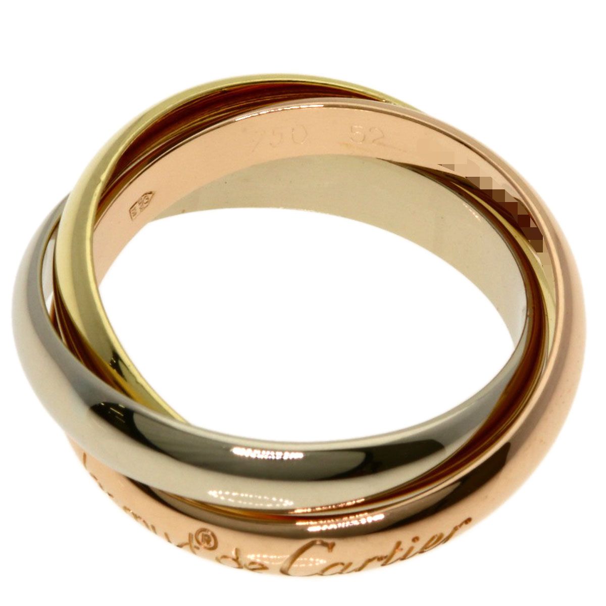 Cartier Trinity 52 Ring 18k Yellow Gold 18k White Pink — view 3