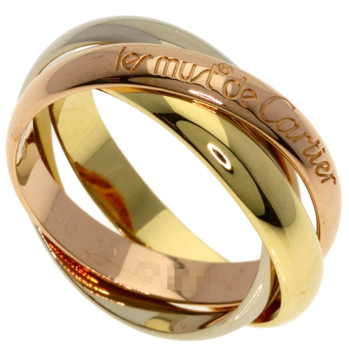 Cartier Trinity 52 Ring 18k Yellow Gold 18k White Pink