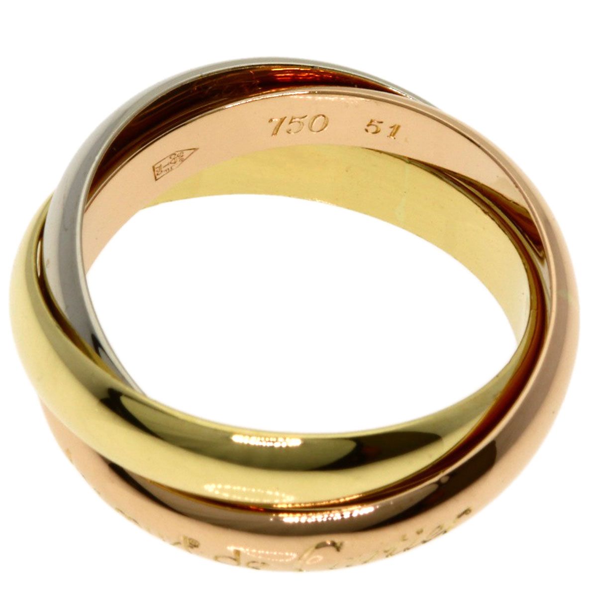 Cartier Trinity 51 Ring 18k Yellow Gold 18k White Pink — view 3