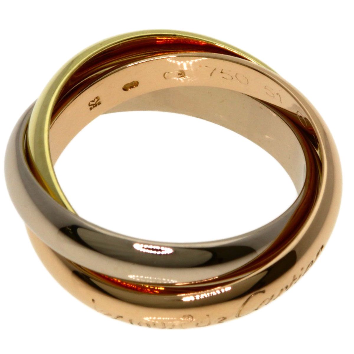 Cartier Trinity 51 Ring 18k Yellow Gold 18k White Pink — view 3