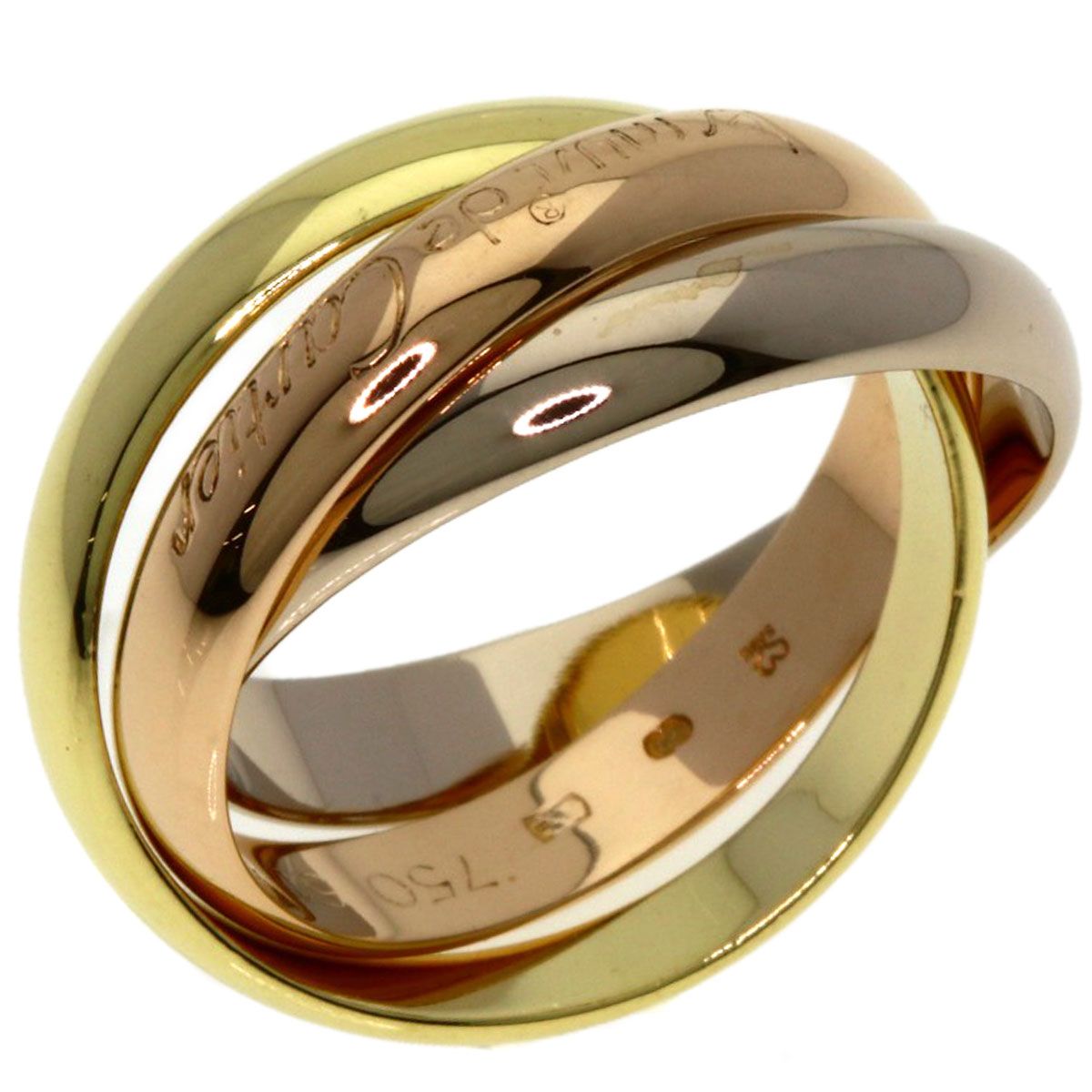 Cartier Trinity 51 Ring 18k Yellow Gold 18k White Pink — view 2