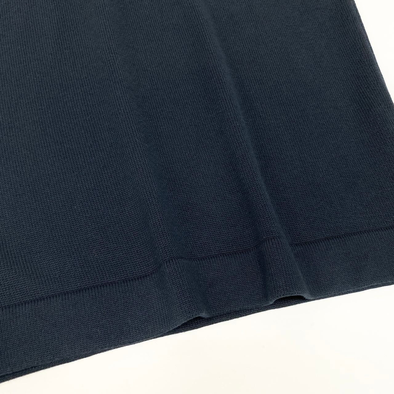 Chanel Vintage Knit Skirt Tight Knee Length Navy Cotton — view 6