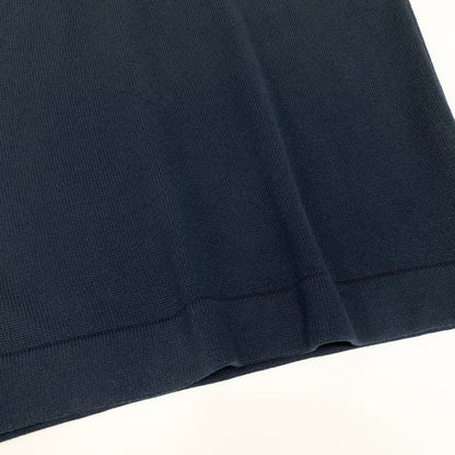Chanel Vintage Knit Skirt Tight Knee Length Navy Cotton — view 6