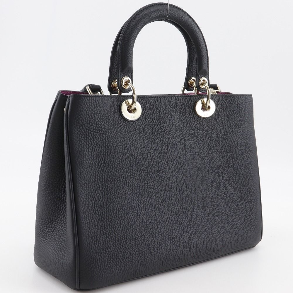 Diorissimo 2-Way Shoulder Calf Black Handbag — view 3