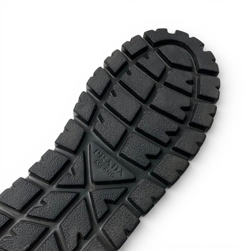 Prada Sneakers Shoes Leather Shearling Black Triangle Logo Boa — view 8