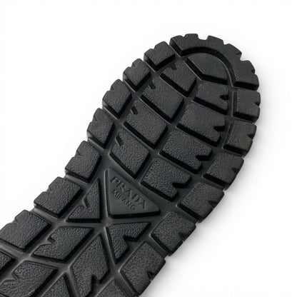 Prada Sneakers Shoes Leather Shearling Black Triangle Logo Boa — view 8