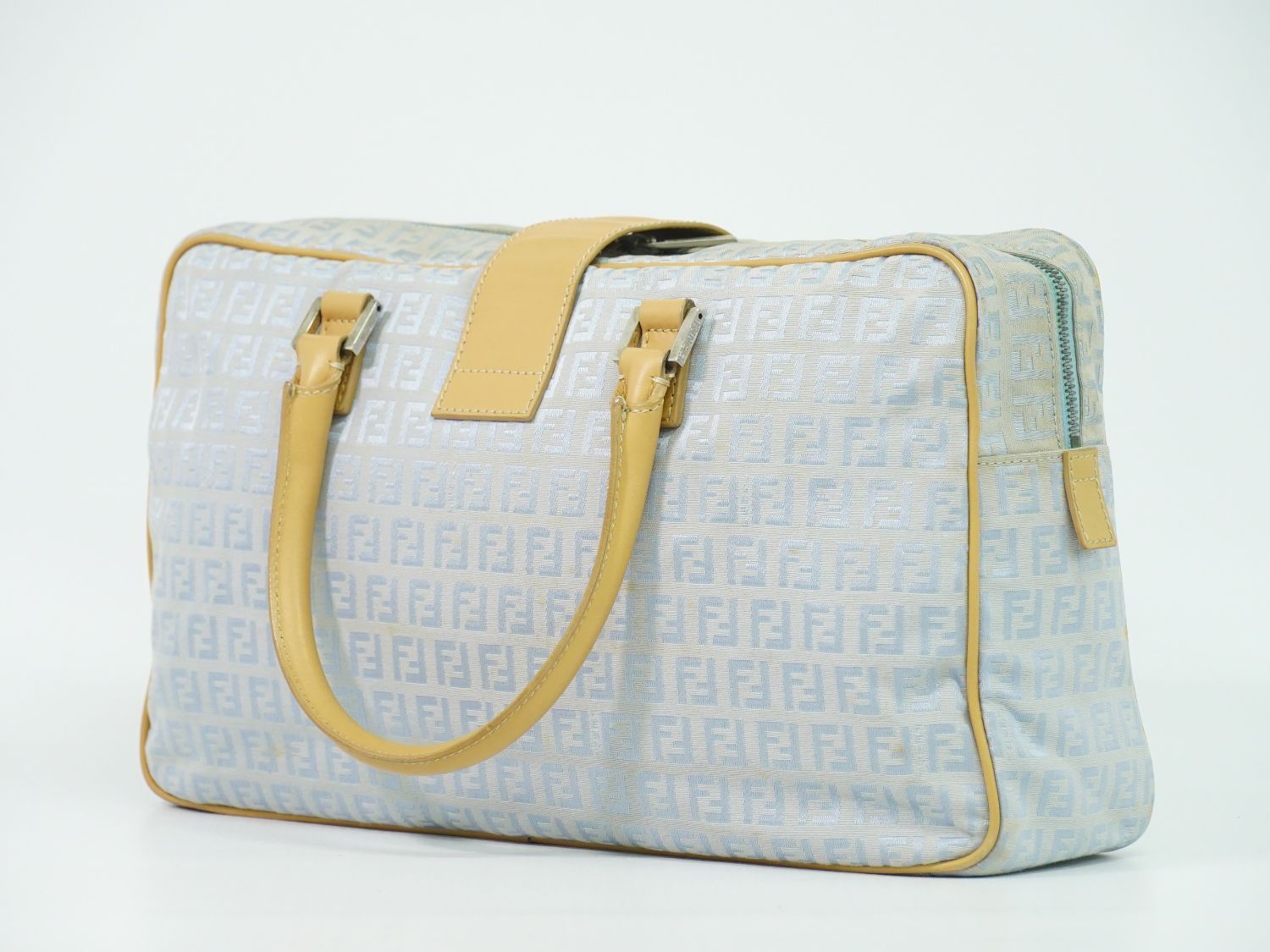 Fendi Zucchino Handbag Canvas Blue Bag — view 2