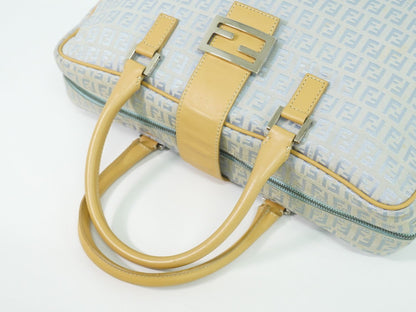 Fendi Zucchino Handbag Canvas Blue Bag — view 4