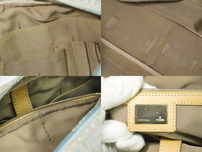 Fendi Zucchino Handbag Canvas Blue Bag — view 9