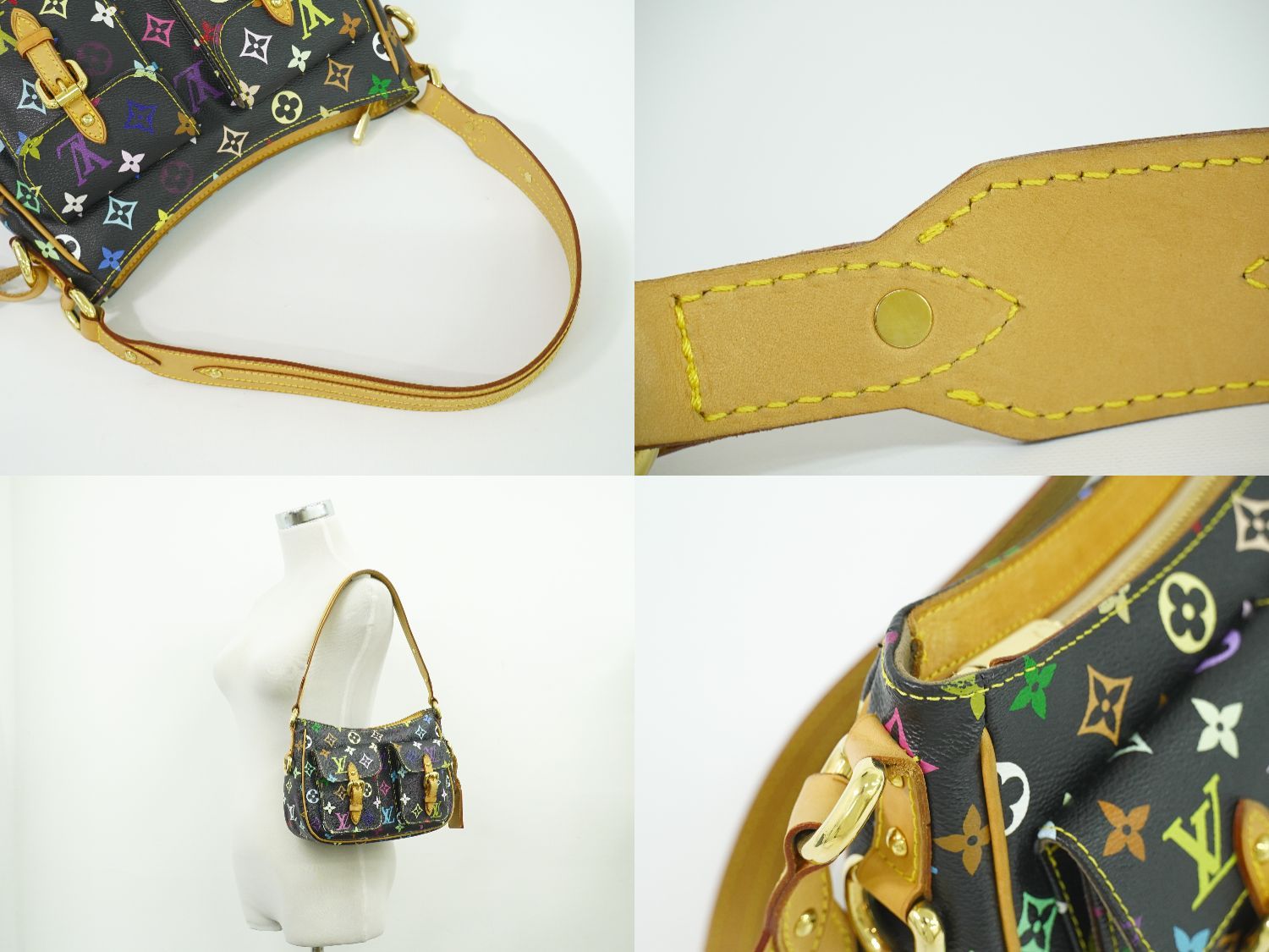 Louis Vuitton LV Lodge PM Monogram Multicolor Takashi Murakami Shoulder Bag Noir — view 6