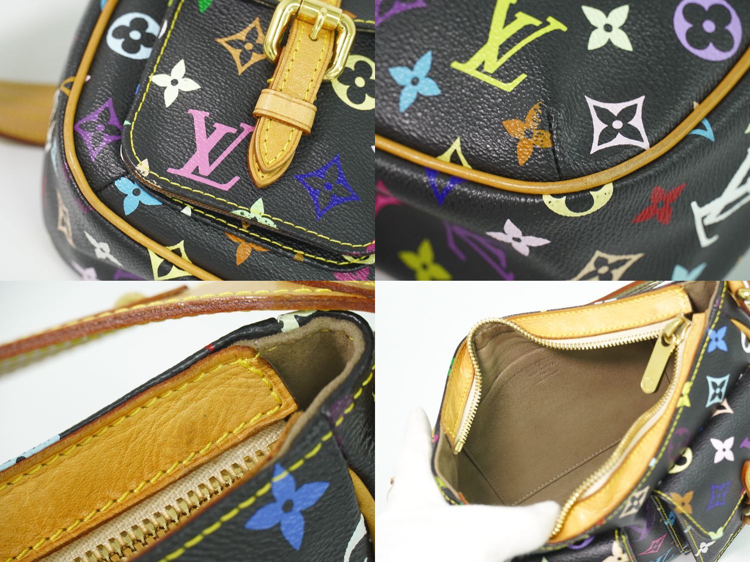 Louis Vuitton LV Lodge PM Monogram Multicolor Takashi Murakami Shoulder Bag Noir — view 7