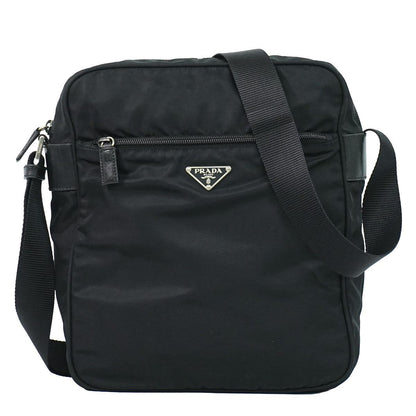 Prada Nylon Shoulder Bag Pochette Black