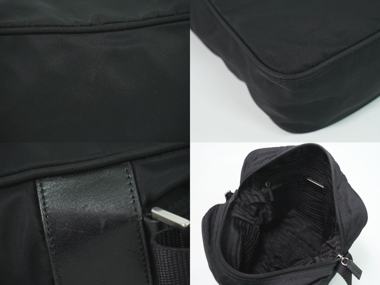 Prada Nylon Shoulder Bag Pochette Black — view 7