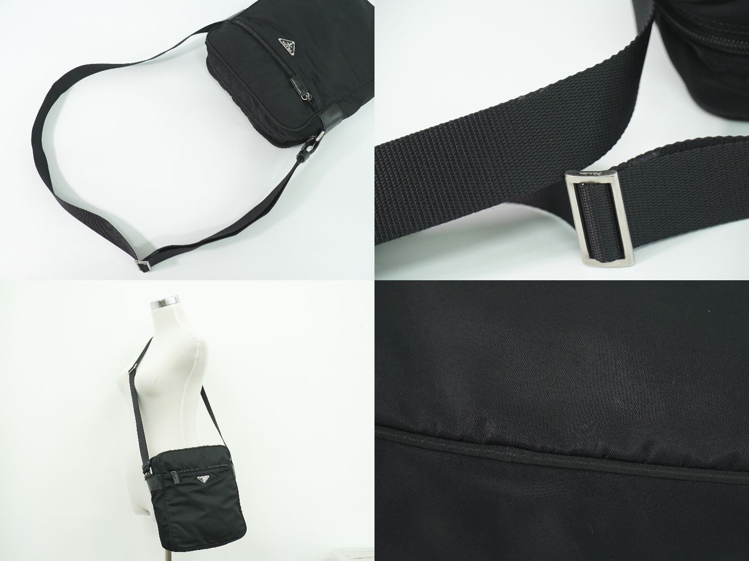 Prada Nylon Shoulder Bag Pochette Black — view 6