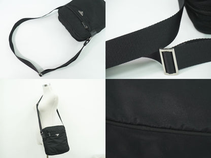 Prada Nylon Shoulder Bag Pochette Black — view 6