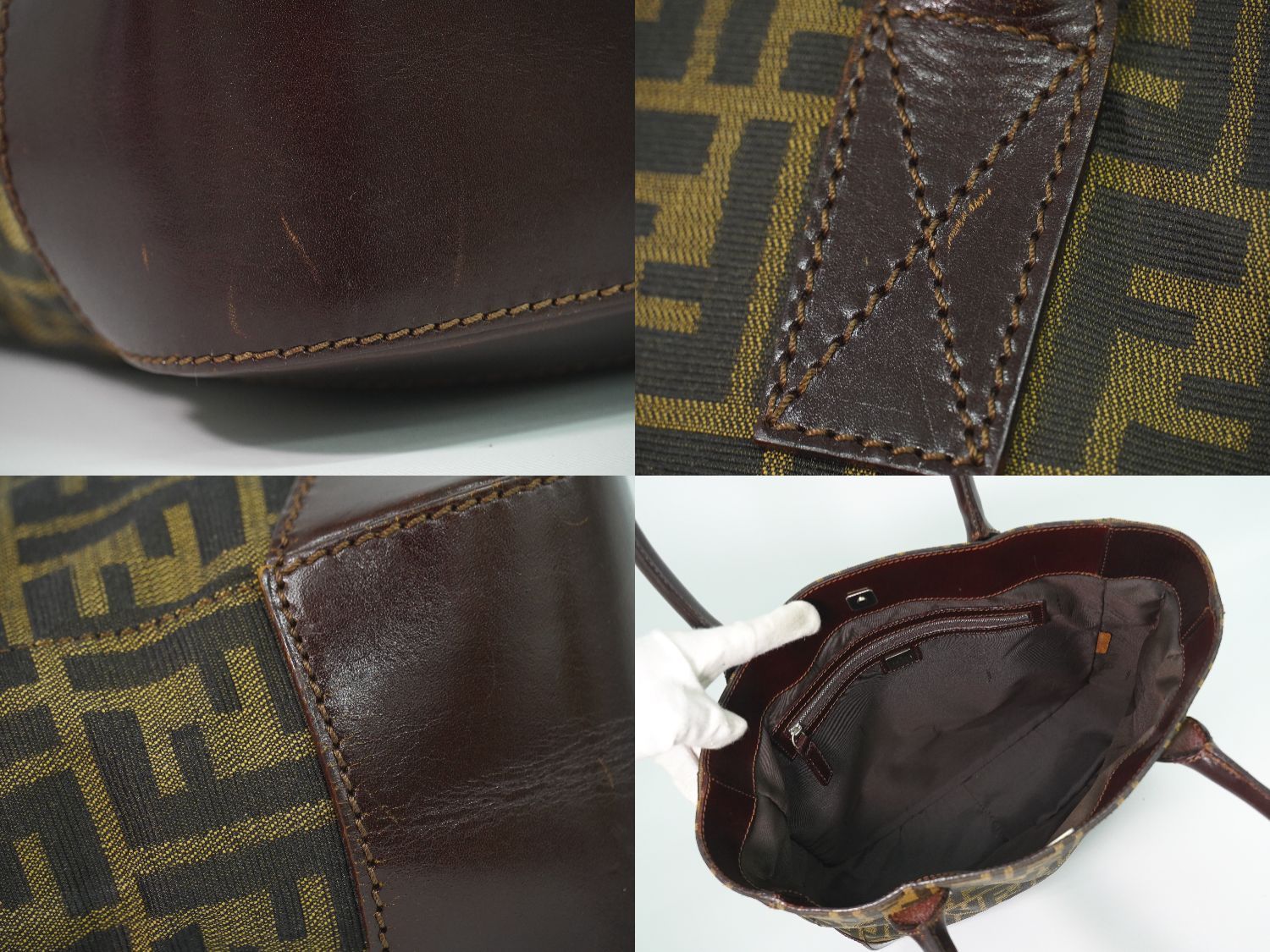 Fendi Zucca Tote Canvas Brown — view 7