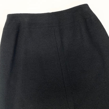 Chanel Boutique Wool Skirt Knee Length 40 Black — view 4