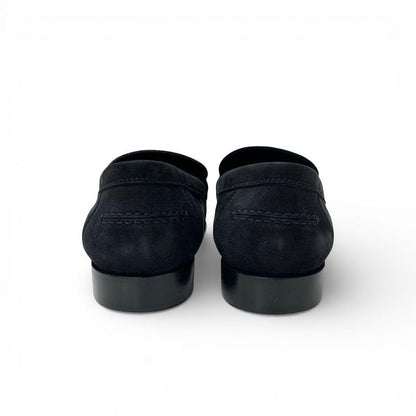 Hermes Destin Loafers Leather Shoes Suede Black Gold Kelly Moccasins — view 5