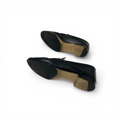Hermes Paris Loafers Leather Shoes Black Silver Moccasins — view 6