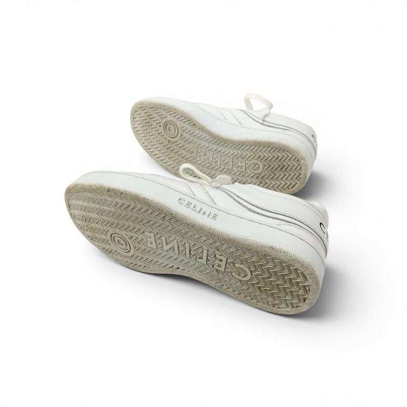Celine Sneakers Shoes Leather White Logo — view 6