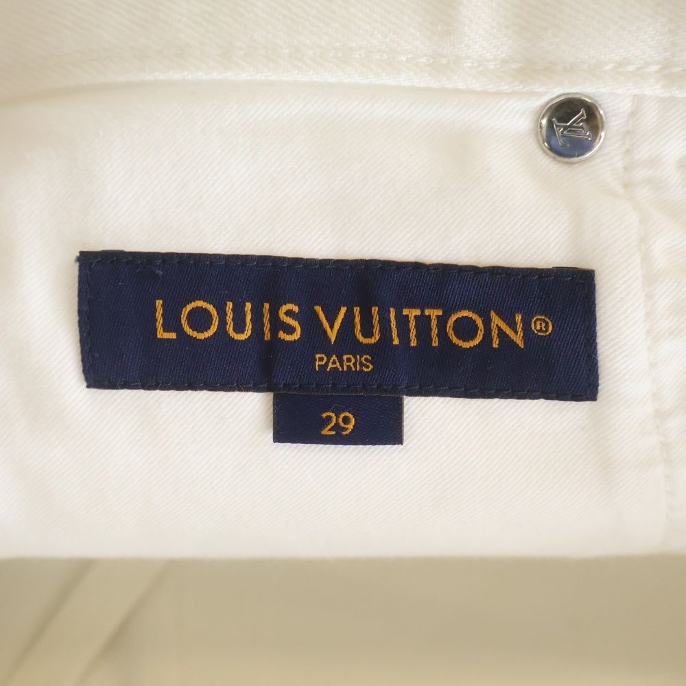 Louis Vuitton Cotton Slim Straight Denim Pants Jeans White Dkn — view 5